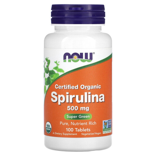 NOW Spirulina 500 mg. 100 таб