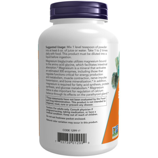 NOW Magnesium Bisglycinate Powder 227 гр