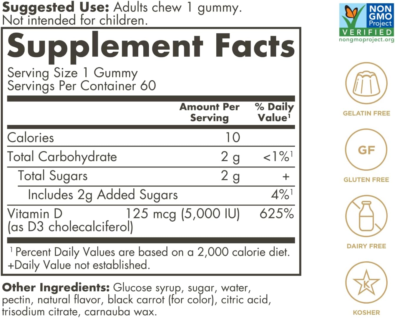 Solgar Vitamin D3 5000 60 мармеладок