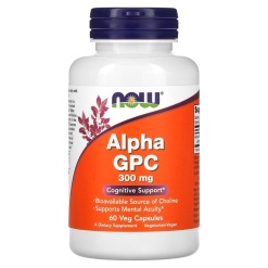 NOW Alpha GPC 300mg. 60 капс