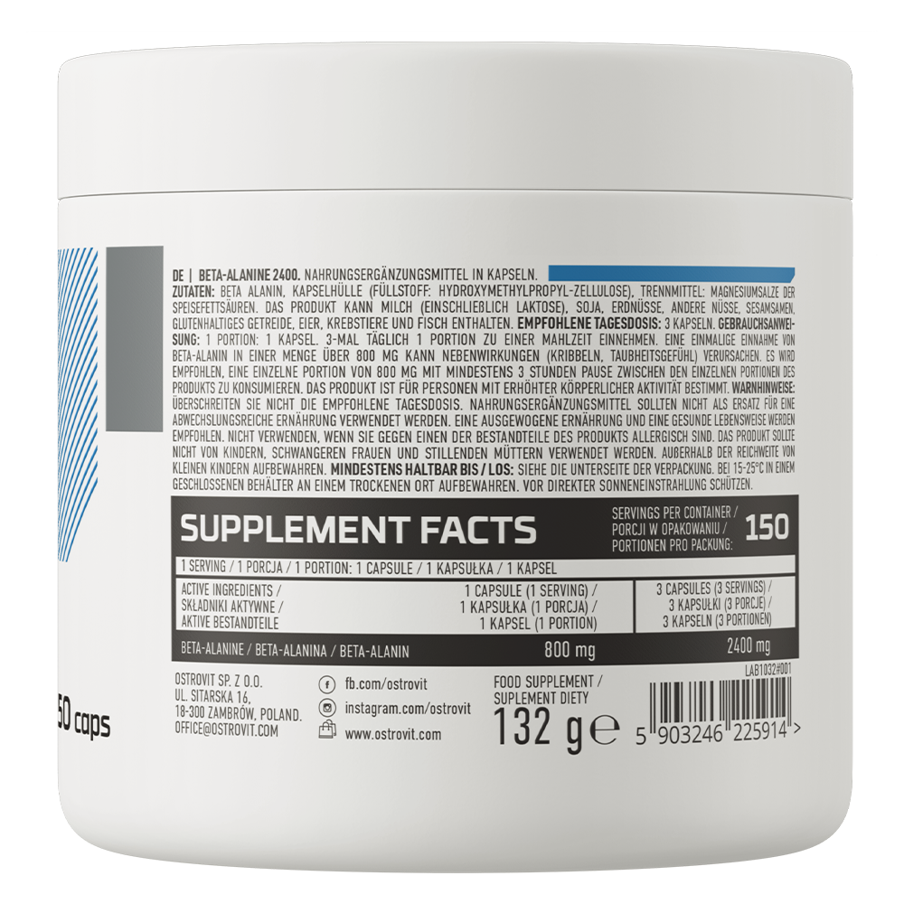 OstroVit Beta-alanine 2400 мг 150 капсул
