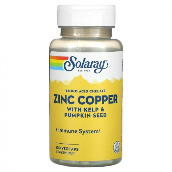 Solaray Zinc Copper with Kelp&Pumpkin Seed 100 капс.