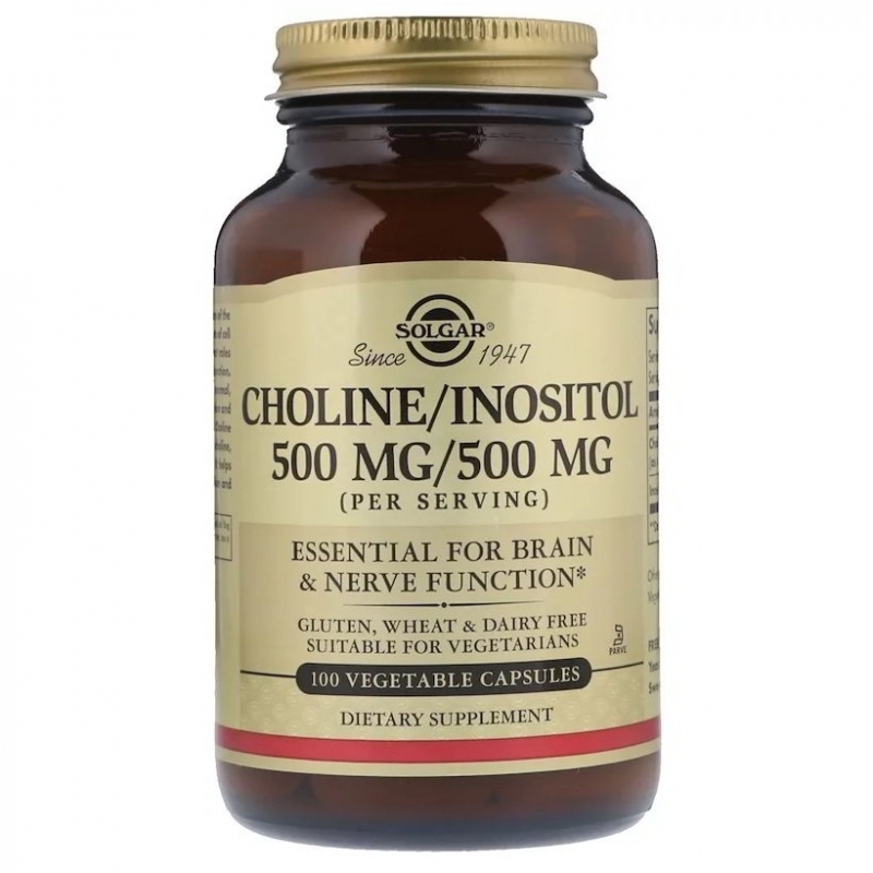 Solgar Choline/Inositol 500 mg/500 mg (100 капс)