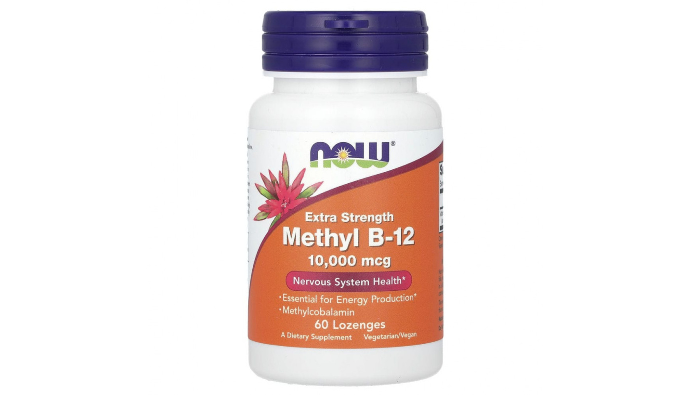 NOW Extra Strength Methyl B-12 10,000 мг 60 пастилок