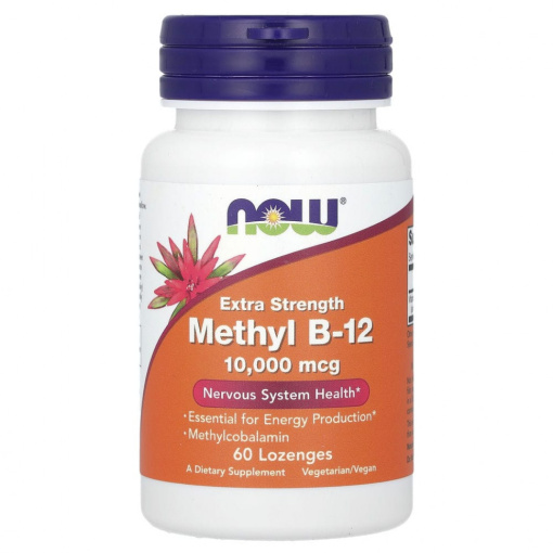 NOW Extra Strength Methyl B-12 10,000 мг 60 пастилок