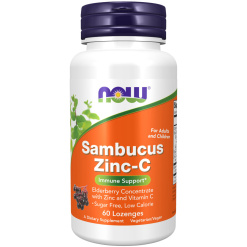 NOW Sambucus Zinc-C 90 пастилок