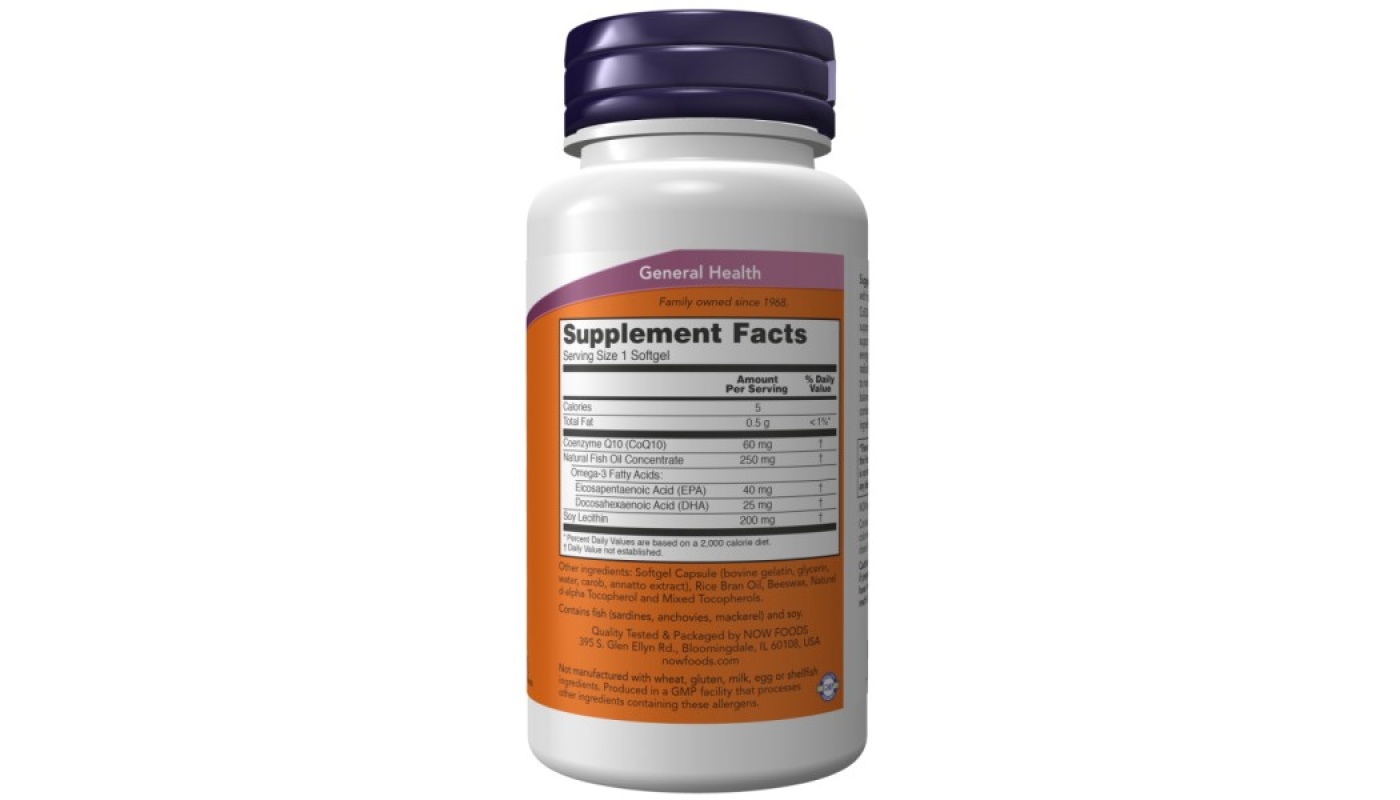 NOW CoQ10 60 mg. wich Omega-3 60 гел.капс