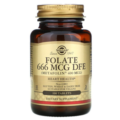 Solgar Folate 666 MCG DFE (Metafolin 400 MCG) 100 таб.