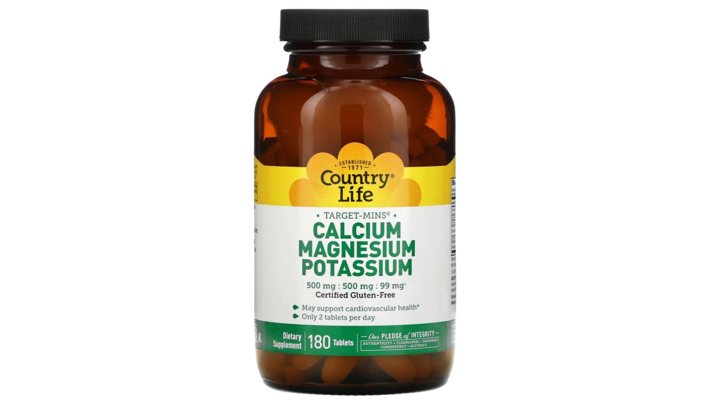 Country Life Calcium Magnesium Potassium 180 таб
