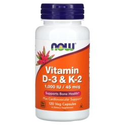 NOW Vitamin D3&K2 120 капс