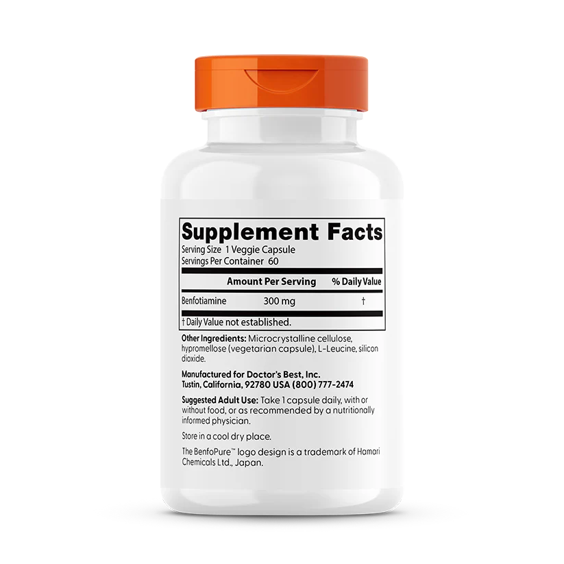Doctor's Best Benfotiamine 300mg 60 капс