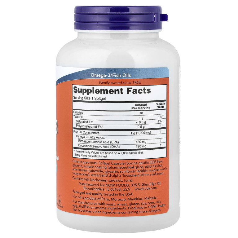 NOW Omega Fish Oil 180 гел.капс