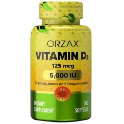 Orzax Vitamin D3 5000 IU 360 гел.капс