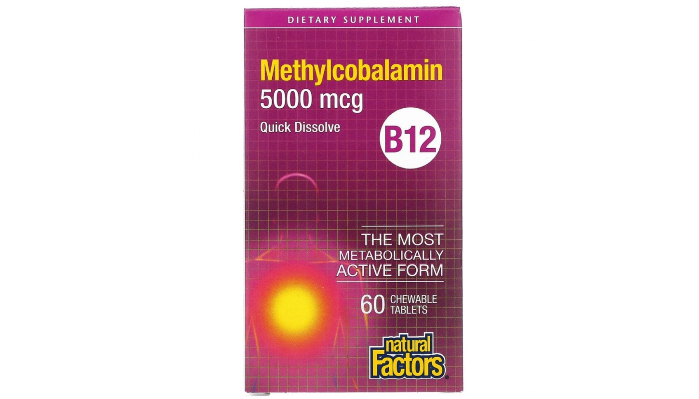 Natural Factors Methyl B-12 5000mcg 60 таб
