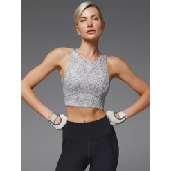 Серый топ-бра с открытой спиной