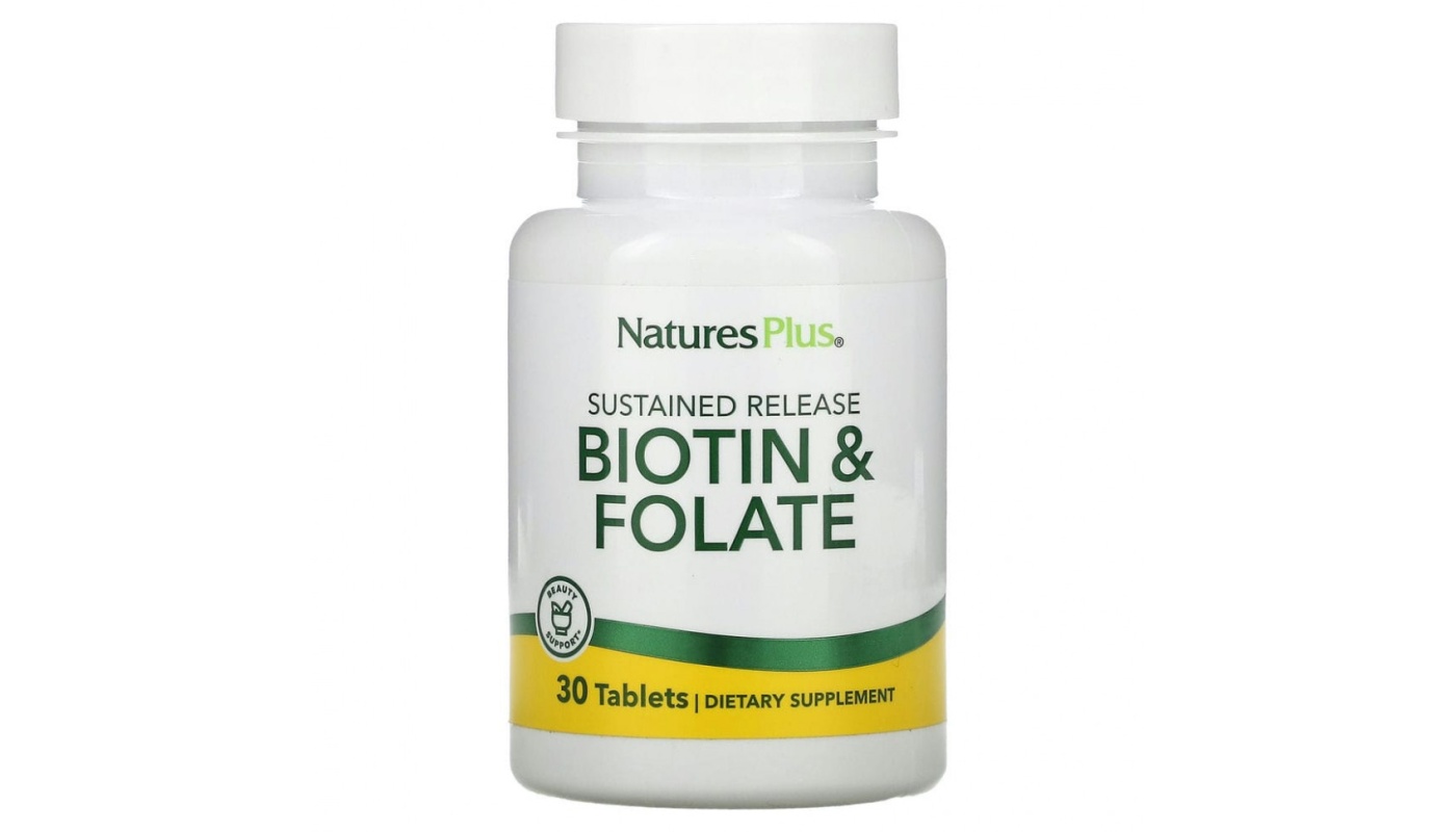 NaturesPlus Biotin with Folate 30 таб