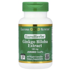 California Gold Nutrition Ginkgo Biloba Extract Euromed Quality 60 капс