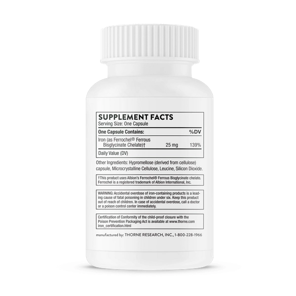 Thorne Iron Bisglycinate 60 капс