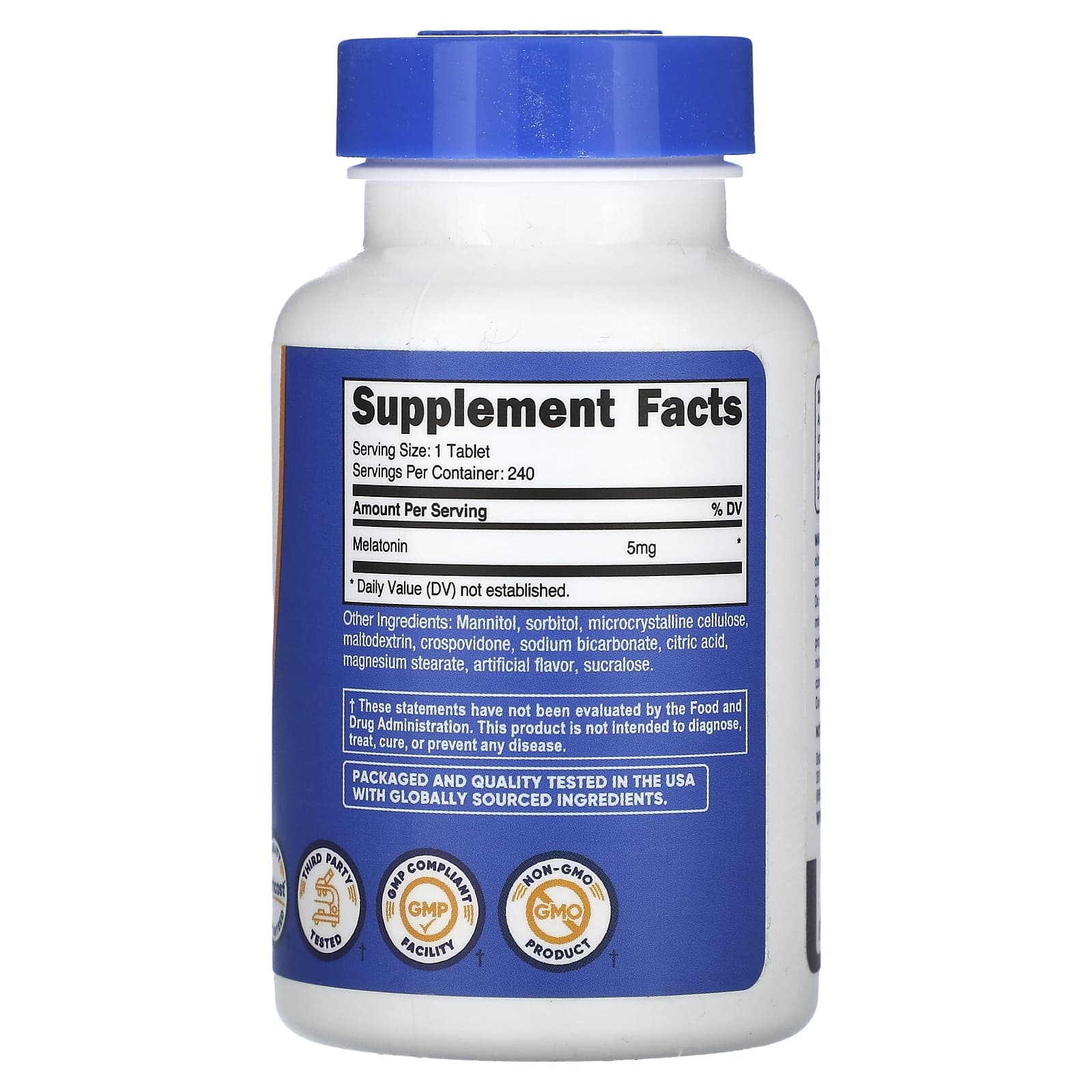 Nutricost Melatonin 5 mg Fast Dissolve 240 пастилок