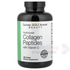 California Gold Hydrolyzed Collagen Peptides+Vitamin C Type 1&3 Type 250 таб