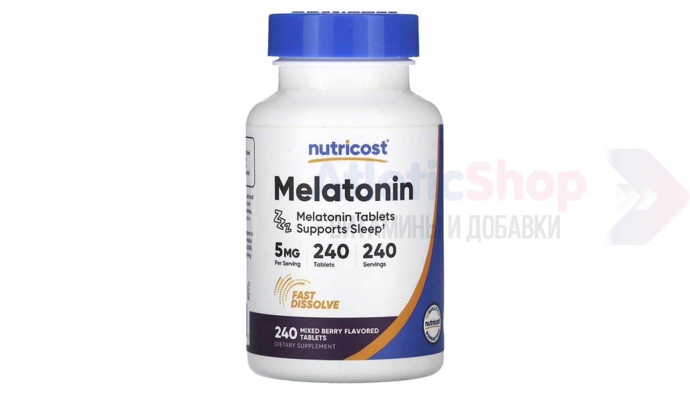 Nutricost Melatonin 5 mg Fast Dissolve 240 пастилок