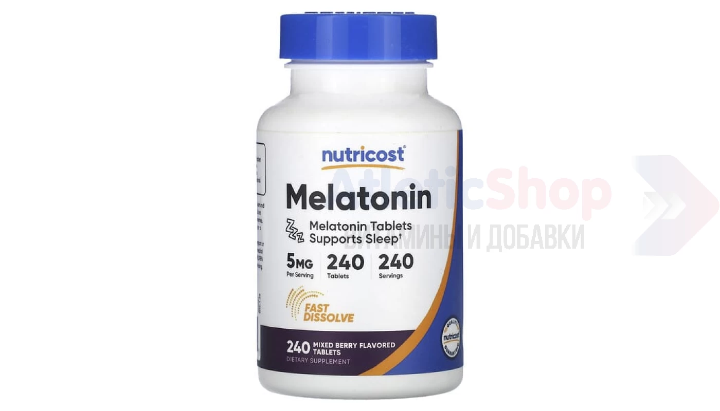 Nutricost Melatonin 5 mg Fast Dissolve 240 пастилок