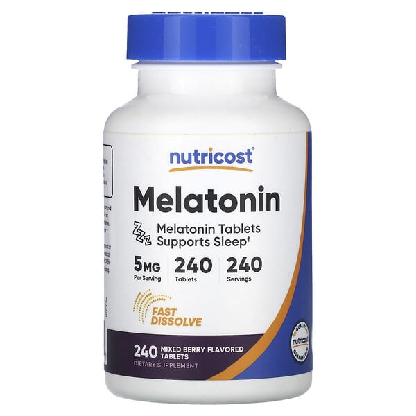 Nutricost Melatonin 5 mg Fast Dissolve 240 пастилок