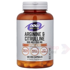 NOW Arginine&Citrulline 120 капс