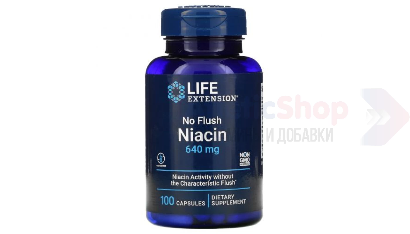 Life Extension No Flush Niacin 640 мг 100 капс